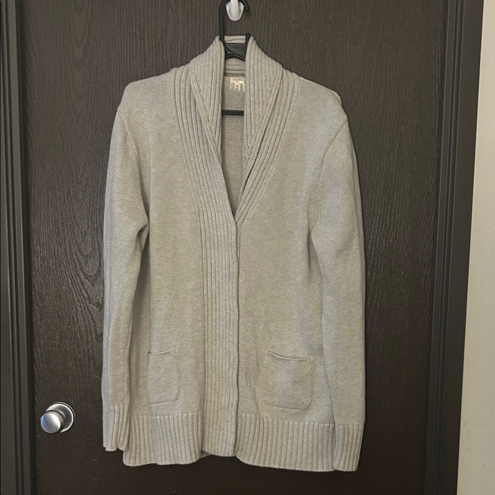 J. Crew Factory Women's Lt. Gray Shawl Collar Chunky Long Cardigan Sweater..XL - Picture 3 of 10